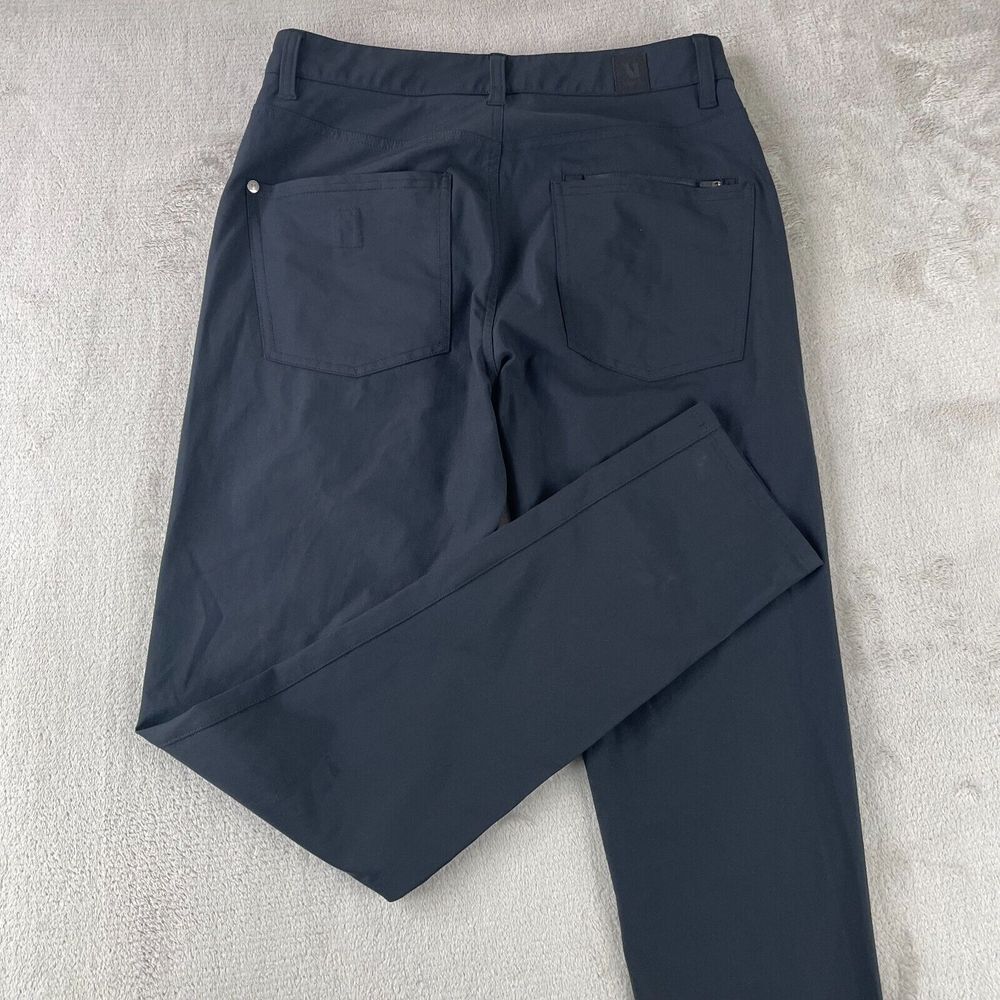 Vuori Meta Pants Men 28x31 Black Flat Front Stretch 5 Pocket Chino Tapered Leg